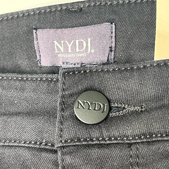 NYDJ Black Sheri Slim Ankle Cuff Denim Jeans 6 New NWT stretch - Picture 4 of 14